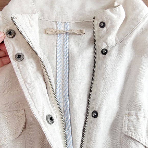 Max Jeans Linen Blend Utility Jacket Large - Picture 4 of 9
